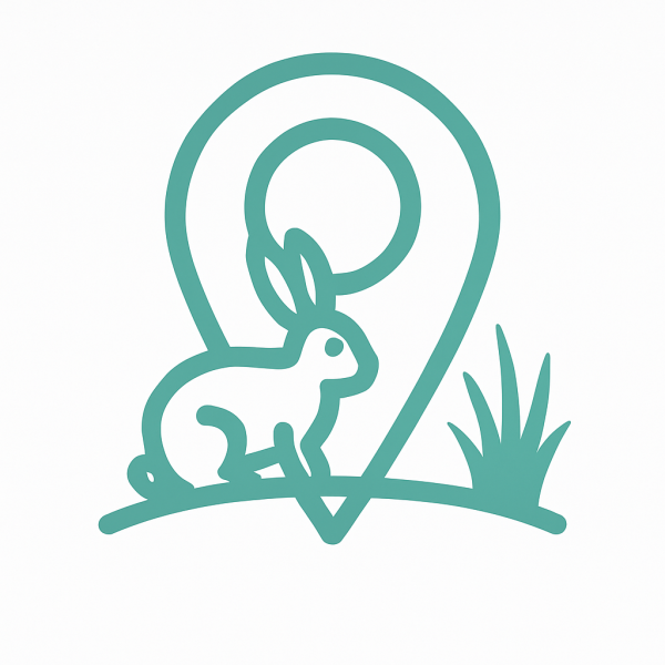 Line Drawing of a Hare with a location symbol